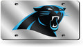 Carolina Panthers Premium Laser Cut Tag License Plate, Mirrored Acrylic Inlaid, 6x12 Inch