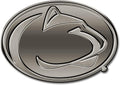 Penn State University Nittany Lions Auto Emblem Solid Metal, Raised, Die Cut, Antique Nickel Design, Full Adhesive Backing, Officially Licensed