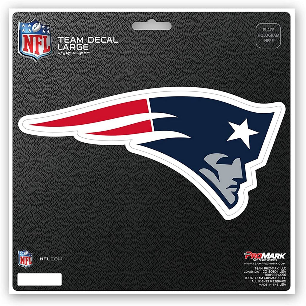 New England Patriots Decal Sticker 8 Inch All Surface Full Adhesive Backing, Logo Design, Die Cut
