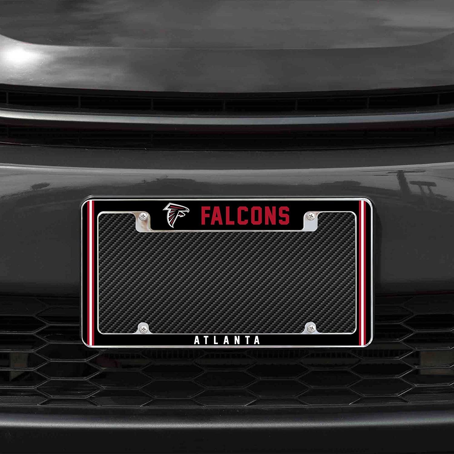 Atlanta Falcons Metal License Plate Frame Chrome Tag Cover Alternate Design 6x12 Inch