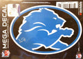 Detroit Lions 5 Inch Oval Sticker Decal, Mega Logo, Flat Vinyl, Full Adhesive Backing, Peel and Stick Application, Officially Licensed, Made in the USA