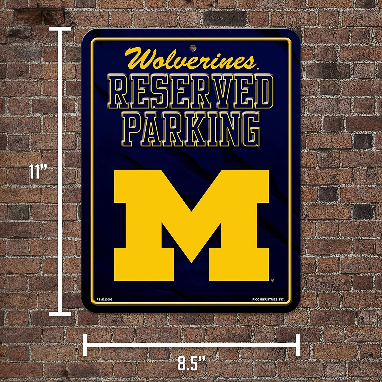 University of Michigan Wolverines Metal Parking Novelty Wall Sign 8.5 x 11 Inch