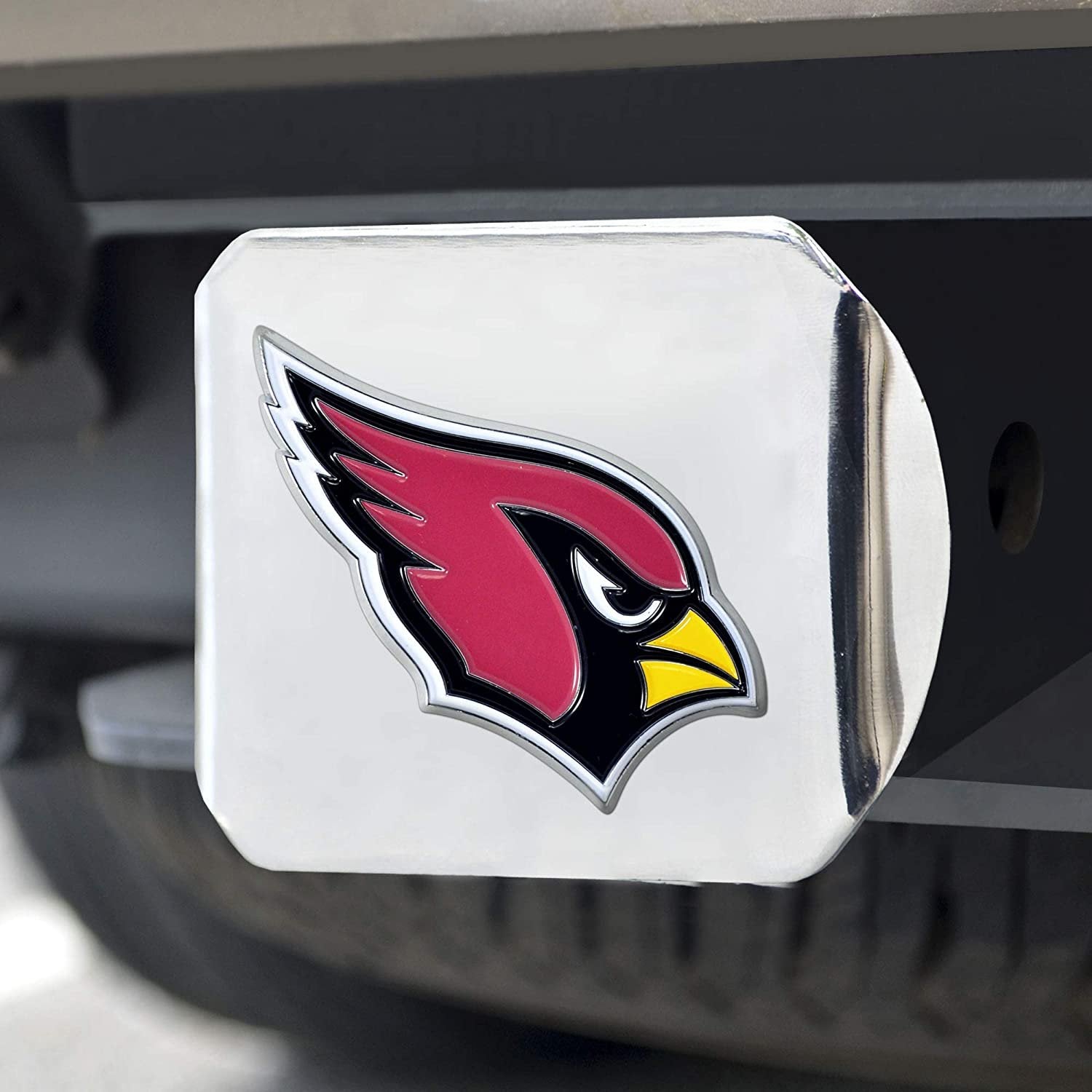 Arizona Cardinals Hitch Cover Solid Metal with Raised Color Metal Emblem 2" Square Type III