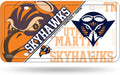 University of Tennessee Martin Skyhawks Metal Auto Tag License Plate, Split Design, 12x6 Inch