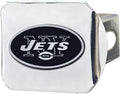 New York Jets Hitch Cover Solid Metal with Raised Chrome Metal Emblem 2" Square Type III