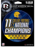 Notre Dame Fighting Irish 5" Decal Sticker 11X Time Champions Flat Vinyl Auto Emblem University of