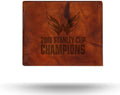Washington Capitals 2018 Champions Premium Brown Leather Wallet, Bifold Billfold, Embossed Laser Engraved