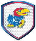 University of Kansas Jayhawks High Intensity Reflector, Shield Shape, Raised Decal Sticker, 2.5x3.5 Inch, Home or Auto, Full Adhesive Backing