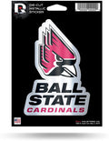 Ball State University Cardinals 5 Inch Sticker Decal Metallic Shimmer Design Flat Vinyl