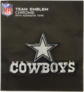 Dallas Cowboys Auto Emblem, Silver Chrome Color Raised Decal, Molded Plastic, Adhesive Backing, 3.5 Inch
