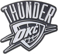 Oklahoma City Thunder Silver Chrome Color Auto Emblem, Raised Molded Plastic, 3.5 Inch, Adhesive Tape Backing