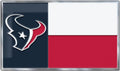 Houston Texans Texas State Flag Design Auto Emblem, Aluminum Metal, Embossed Team Color, Raised Decal Sticker, Full Adhesive Backing