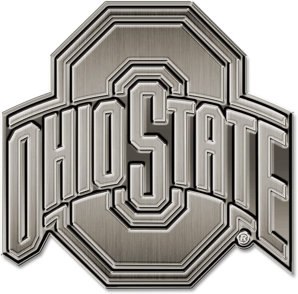 Ohio State University Buckeyes Solid Metal Auto Emblem Antique Nickel for Car/Truck/SUV