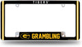 Grambling State University Tigers Metal License Plate Frame Chrome Tag Cover Alternate Design 6x12 Inch