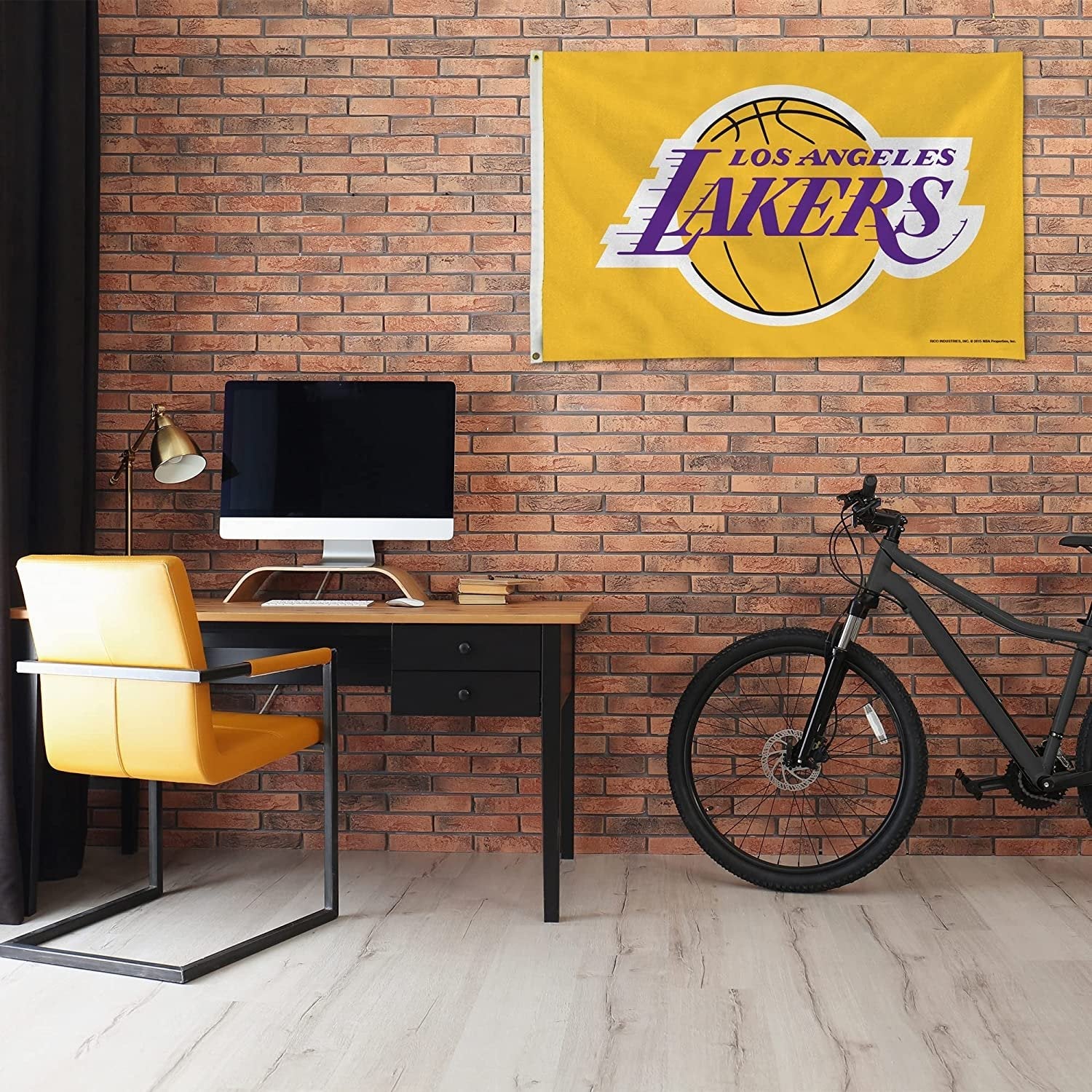 Los Angeles Lakers YELLOW 3' x 5' Banner Flag Single Sided Indoor or Outdoor Metal Grommets