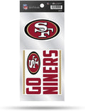 San Francisco 49ers 2-Piece Double Up Die Cut Sticker Decal Sheet, 4x8 Inch