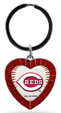 Cincinnati Reds Keychain Rhinestone Heart Decal Emblem Team Color Baseball