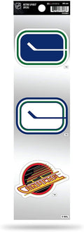 Vancouver Canucks 3pc Retro Spirit Decals Premium Throwback Stickers