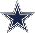 Dallas Cowboys Premium Solid Metal Raised Auto Emblem, Team Color, Shape Cut, Adhesive Backing