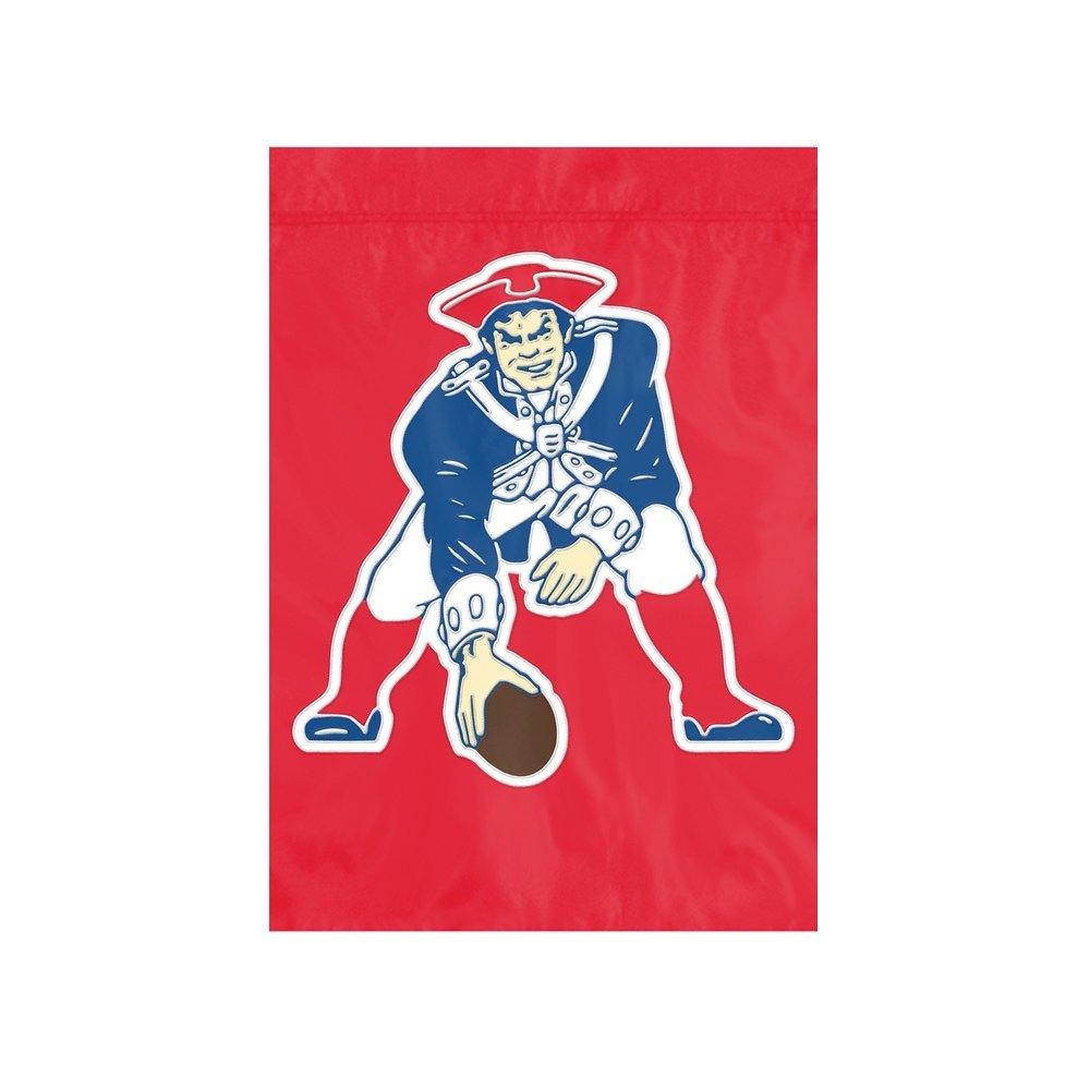 New England Patriots Premium Garden Flag Banner, Retro Logo, 12.5x18 Inch, Embroidered Applique, Nylon