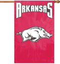 University of Arkansas Razorbacks Banner Flag Premium Double Sided Embroidered Applique 28x44 Inch