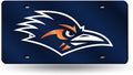 University of texas San Antonio UTSA Roadrunners Laser Cut Tag License Plate, Blue Mirrored Acrylic Inlaid, 12x6 Inch