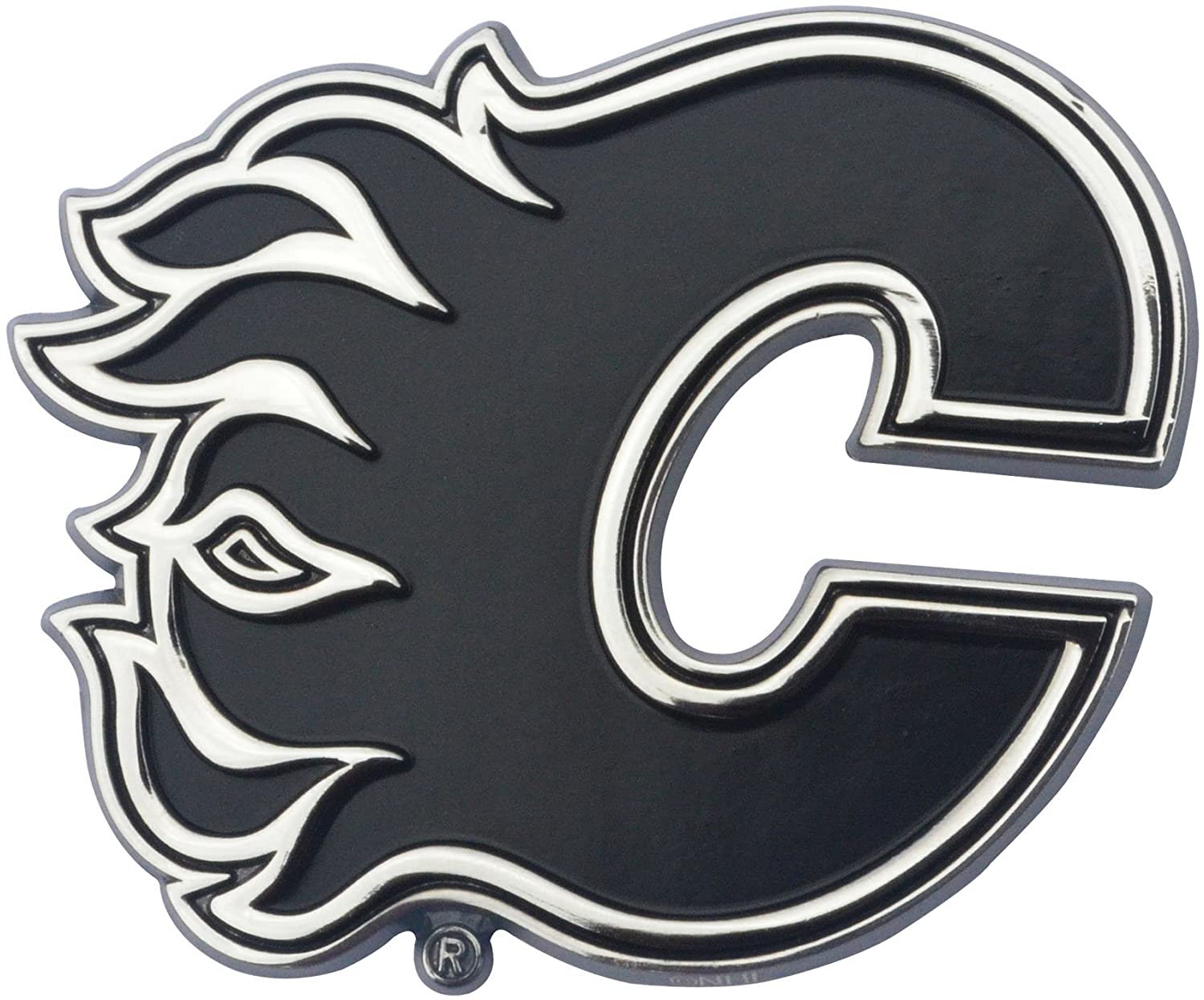 Calgary Flames Solid Metal Raised Auto Emblem Decal Adhesive Backing