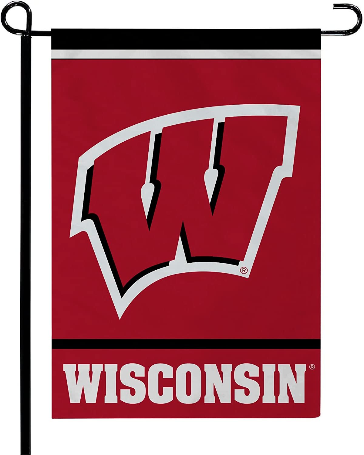 University of Wisconsin Badgers Double Sided Garden Flag Banner 12x18 Inch Solid Design