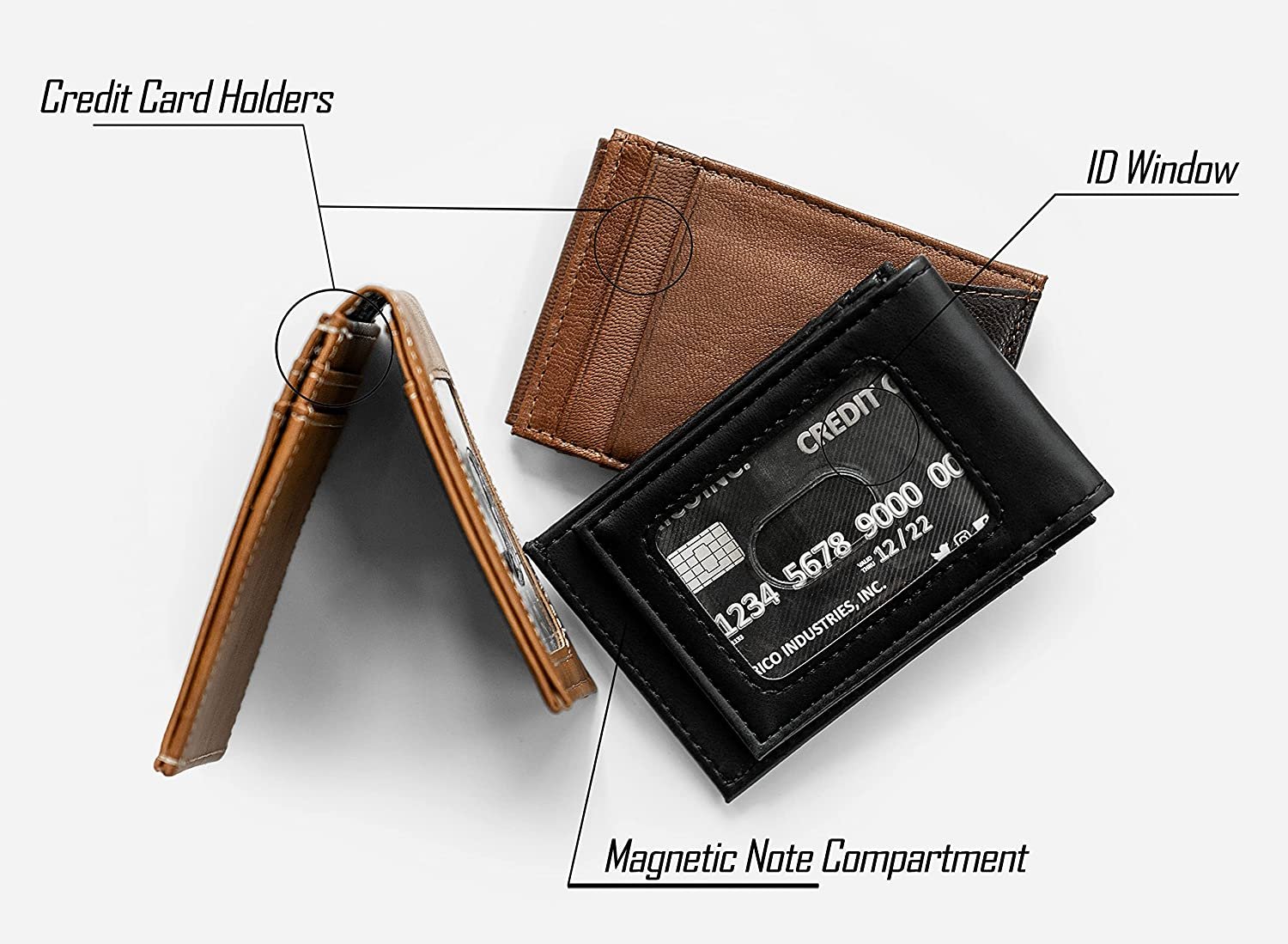 Rico Industries NHL Pittsburgh Penguins Premium Laser Engraved Vegan Brown Leather Front Pocket Wallet - Compact and Slim yet Sturdy Design - Perfect to Show Your Team Pride or Gift