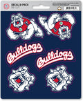 Fresno State Bulldogs 6-Piece Decal Sticker Set, 5x6 Inch Sheet, Gift for football fans for any hard surfaces around home, automotive, personal items
