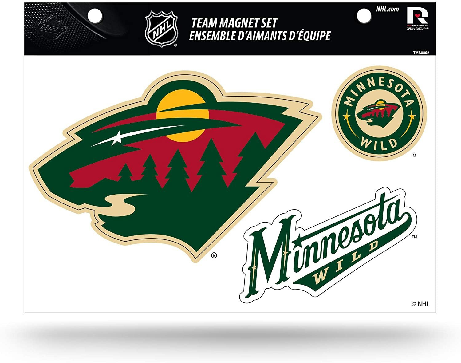 Minnesota Wild Multi Magnet Sheet Shape Cut 8x11 Inch