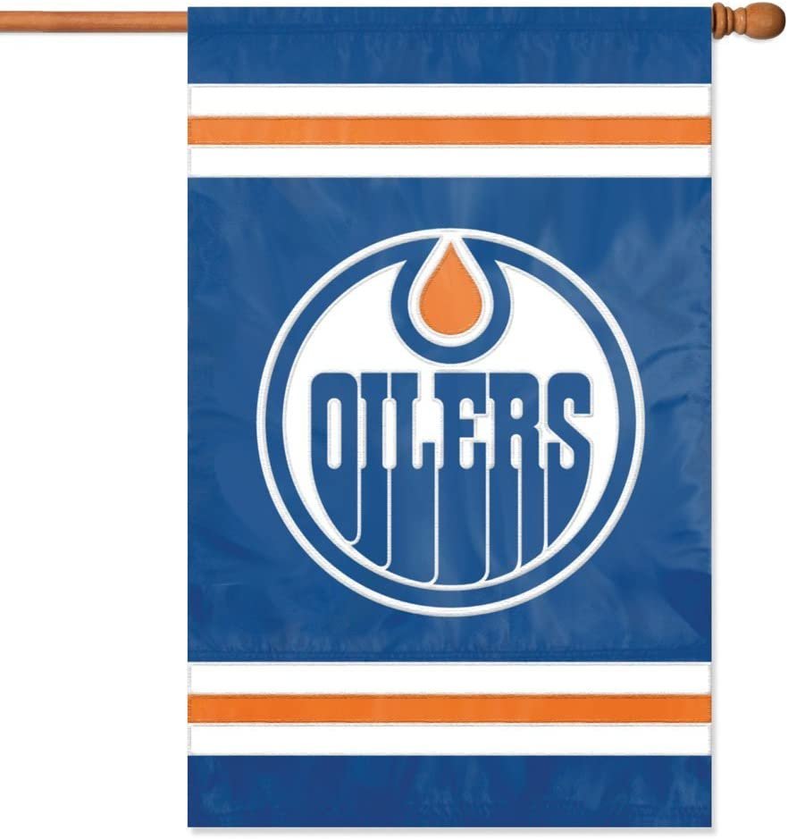 Edmonton Oilers Premium 2-Sided Banner Flag Embroidered 28x44 Outdoor