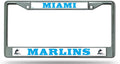 Miami Marlins Premium Chrome License Plate Frame Metal Tag Cover Baseball