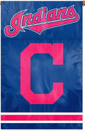 Cleveland Indians Banner Flag Premium Double Sided Embroidered Applique 28x44 Inch
