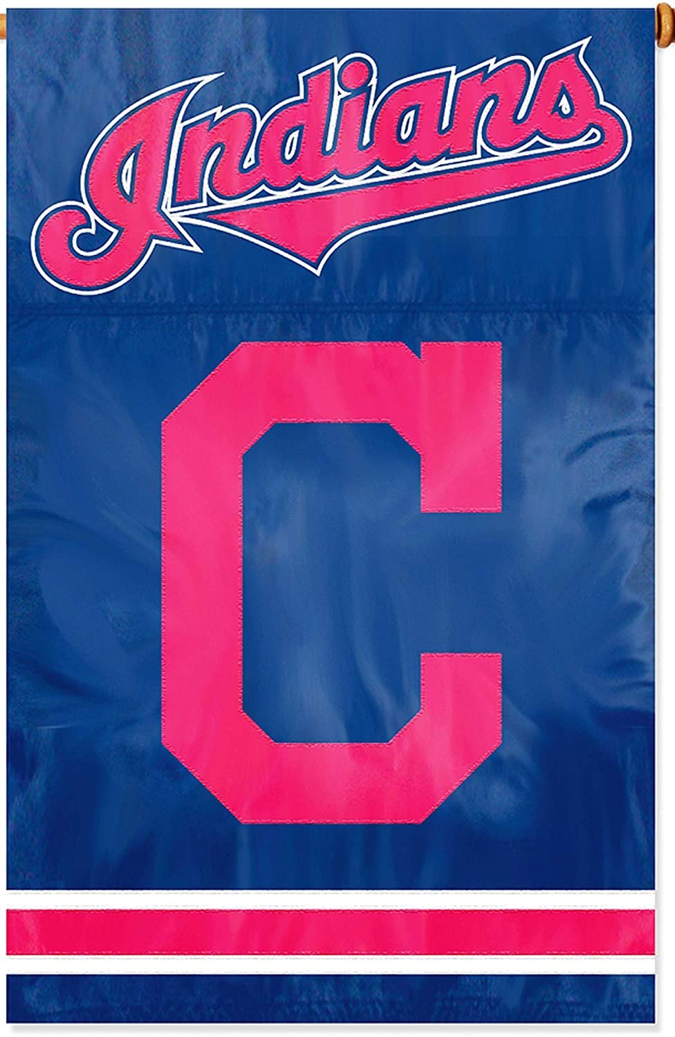 Cleveland Indians Banner Flag Premium Double Sided Embroidered Applique 28x44 Inch