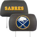 Buffalo Sabres Premium Pair of Auto Head Rest Covers, Black, Elastic, 10x14 Inch
