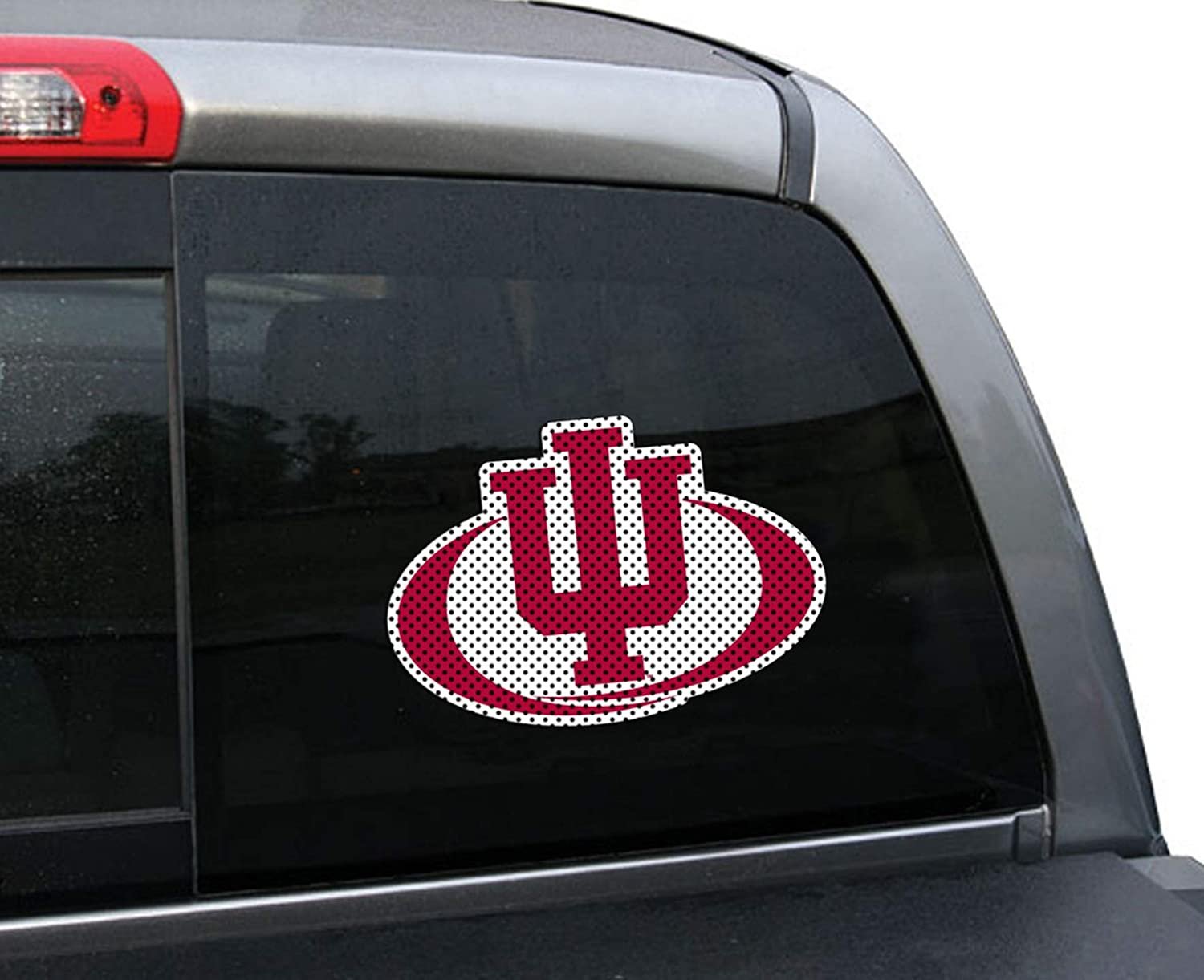 Indiana University Hoosiers 8 Inch Preforated Window Film Decal Sticker, One-Way Vision, Adhesive Backing