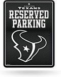 Houston Texans Metal Parking Novelty Wall Sign 8.5 x 11 Inch Carbon Fiber Design