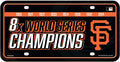 San Francisco Giants Metal Auto Tag License Plate, 8-Time Champions, 6x12 Inch