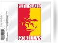 Pittsburg State University Gorillas 3 Inch Static Cling, Full Clear Adhesive Backing, Easy Peel and Stick Application, Removable and Reusable, Officially Licensed, Made in the USA