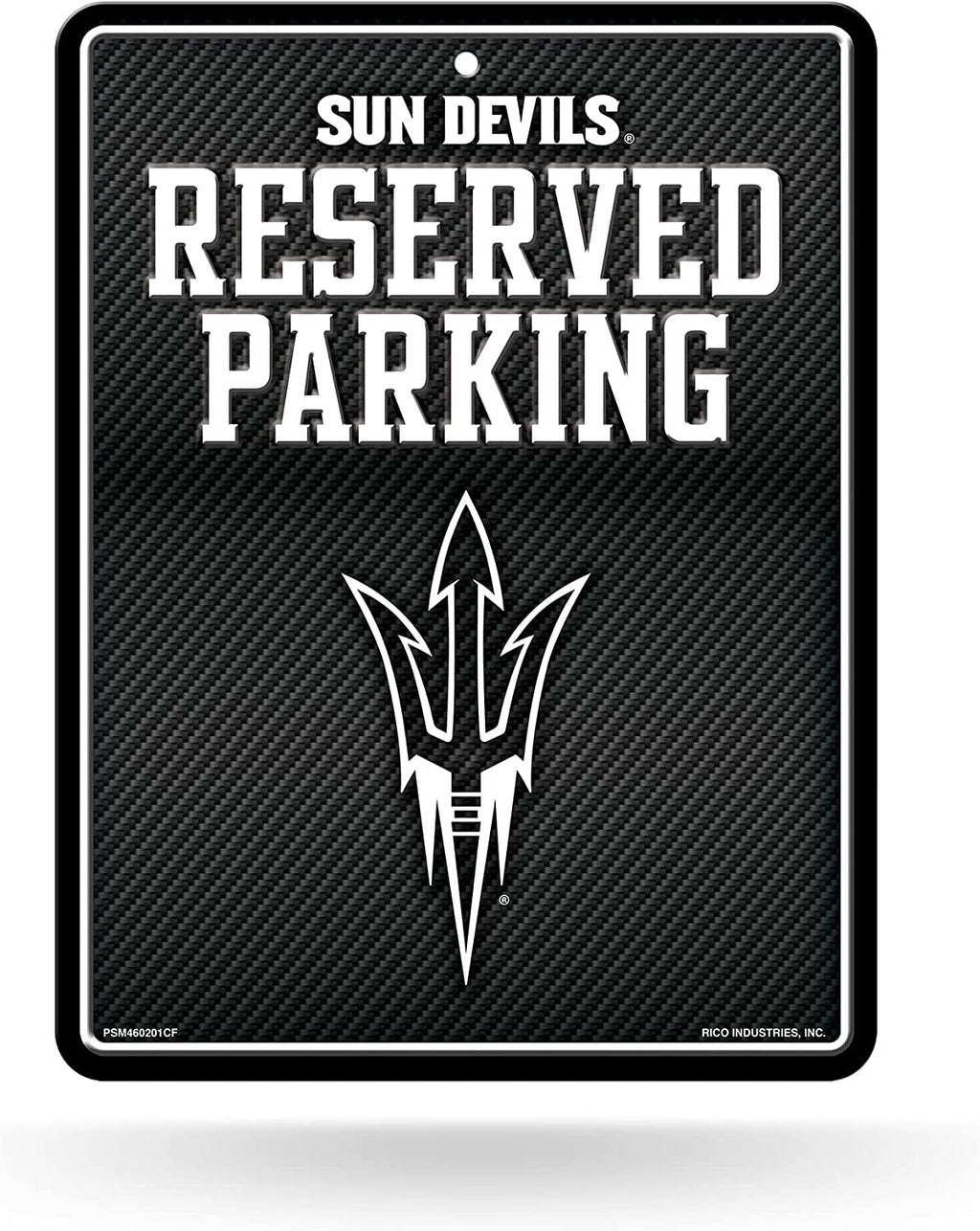 Arizona State University Sun Devils Metal Parking Novelty Wall Sign 8.5 x 11 Inch Carbon Fiber Design