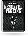 Arizona State University Sun Devils Metal Parking Novelty Wall Sign 8.5 x 11 Inch Carbon Fiber Design