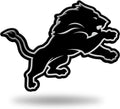 Detroit Lions Auto Emblem, Silver Chrome Color, Raised Molded Plastic, 3.5 Inch, Adhesive Tape Backing