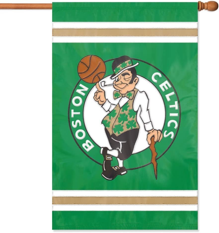 Boston Celtics House Banner Flag Applique Embroidered Double Sided 44x28 Inch