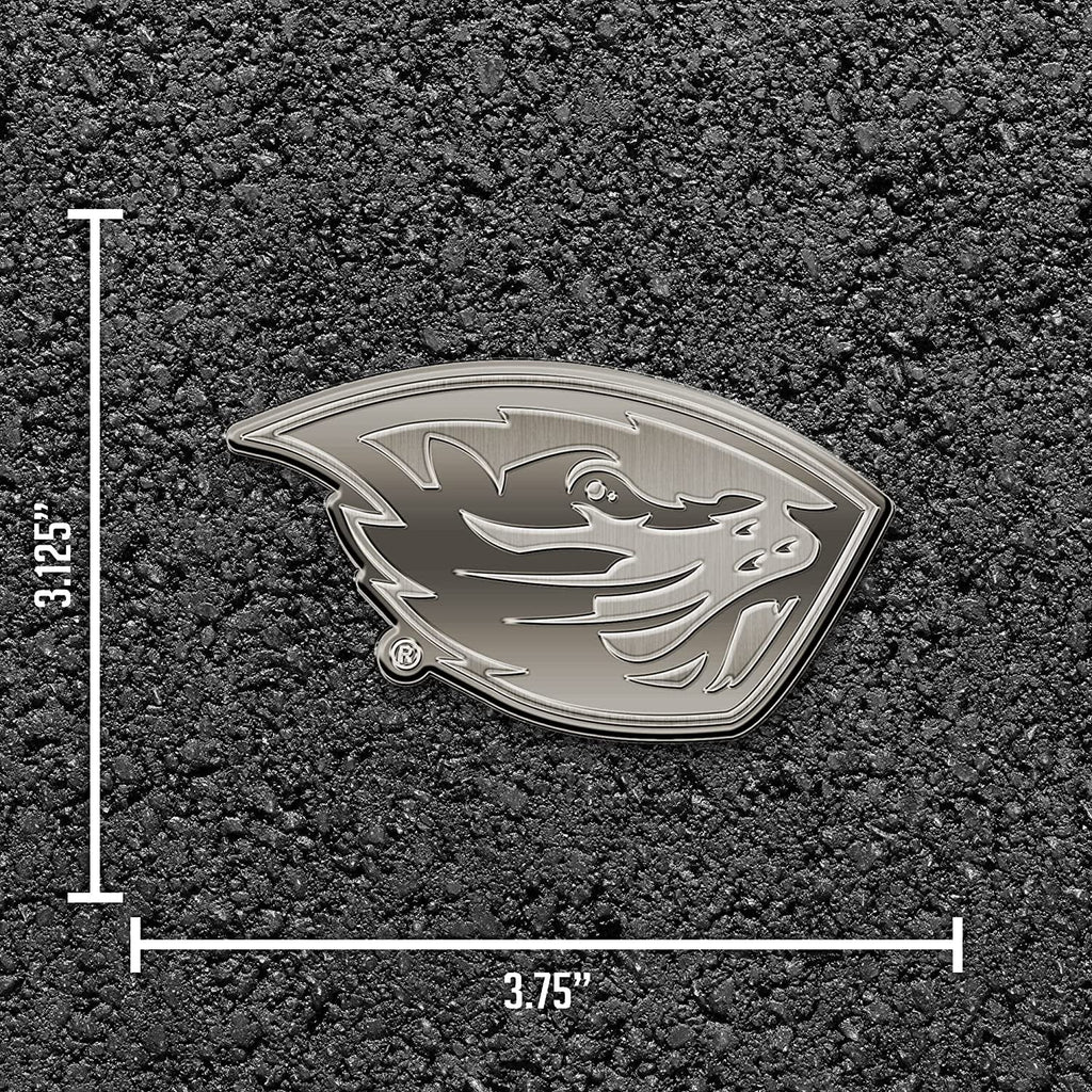 Oregon State University Beavers Solid Metal Auto Emblem Antique Nickel for Car/Truck/SUV