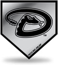 Arizona Diamondbacks Auto Emblem, Silver Chrome Color, Raised Molded Plastic, 3.5 Inch, Adhesive Tape Backing
