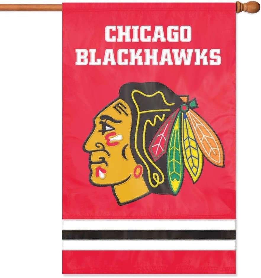 Chicago Blackhawks Banner Flag Embroidered Premium 2-sided 28x44 Outdoor Football