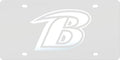 Baltimore Ravens Premium Laser Cut Tag License Plate, Frost Design, Mirrored Acrylic Inlaid, 12x6 Inch