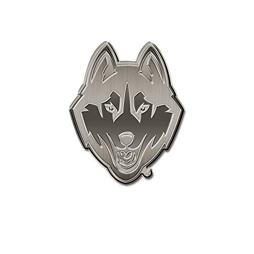 Rico Industries NCAA Connecticut Huskies Antique Auto Emblem Antique Nickel Auto Emblem for Car/Truck/SUV