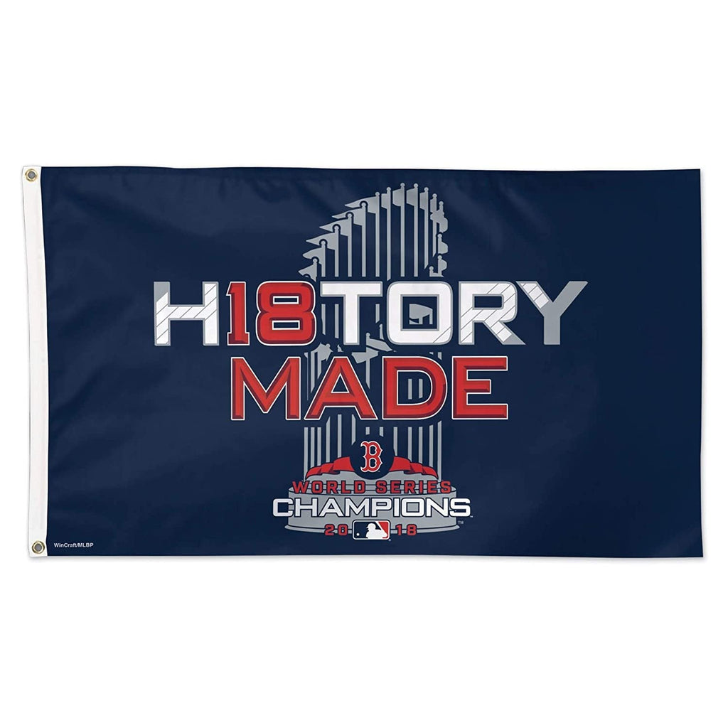 Boston Red Sox 2018 World Series Champions 3x5 Feet Flag Banner, Locker Room Edition, Metal Grommets, Outdoor or Indoor Use